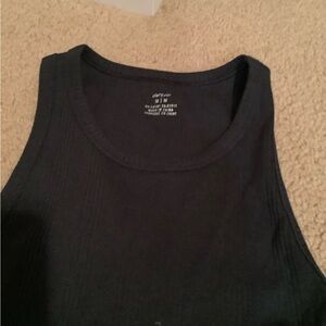 Black Ribbed Tank Top